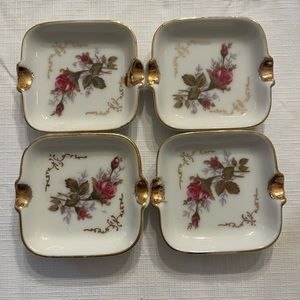 Vintage - SPOON RESTS, Teabag Holders, Ashtrays. Set of 4 Little Dishes.